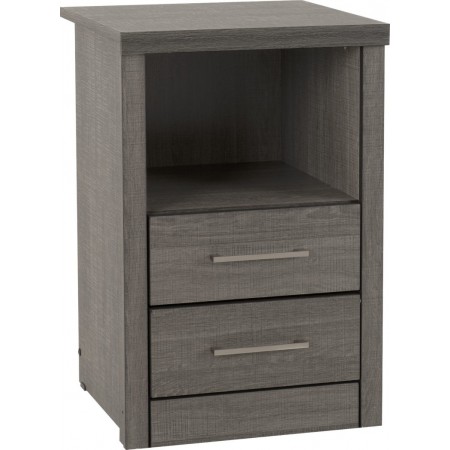 Lisbon 2 Drawer 1 Shelf Bedside Cabinet | Furnisho