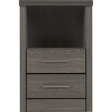 Lisbon 2 Drawer 1 Shelf Bedside Cabinet | Furnisho