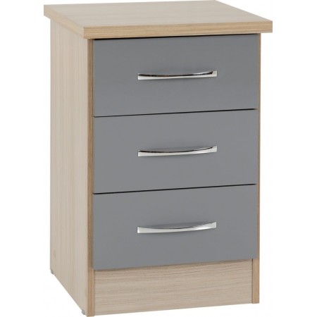 Nevada 3 Drawer Bedside | Furnisho