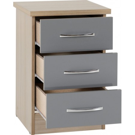 Nevada 3 Drawer Bedside | Furnisho