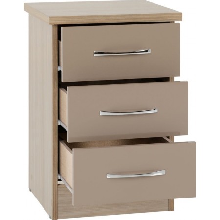 Nevada 3 Drawer Bedside | Furnisho
