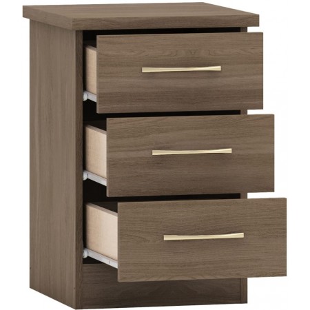 Nevada 3 Drawer Bedside | Furnisho