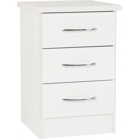 Nevada 3 Drawer Bedside | Furnisho