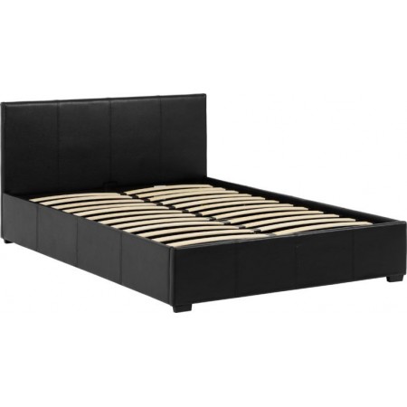 Waverley Storage Bed With Black Faux Leather | Furnisho