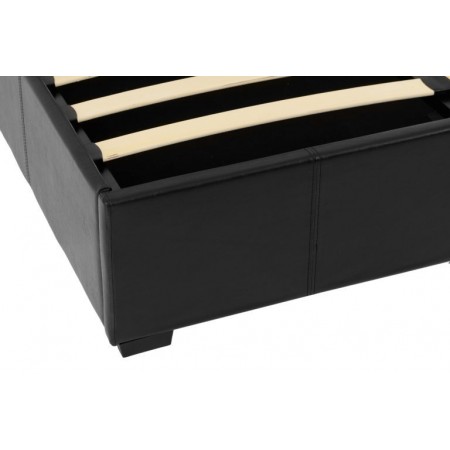 Waverley Storage Bed With Black Faux Leather | Furnisho
