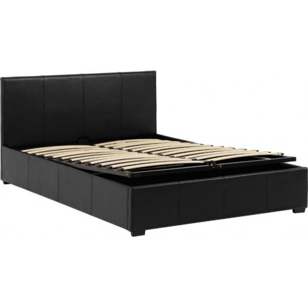 Waverley Storage Bed With Black Faux Leather | Furnisho