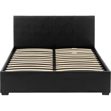 Waverley Storage Bed With Black Faux Leather | Furnisho