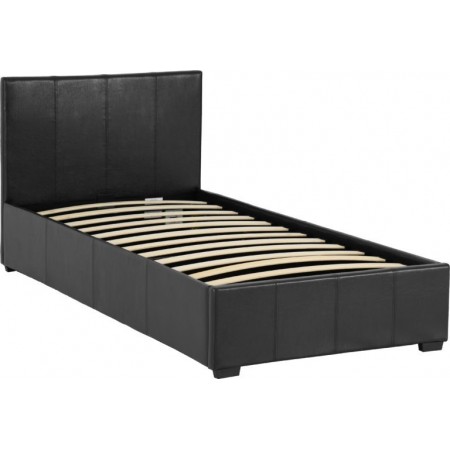 Waverley Storage Bed With Black Faux Leather | Furnisho