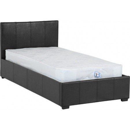 Waverley Storage Bed With Black Faux Leather | Furnisho