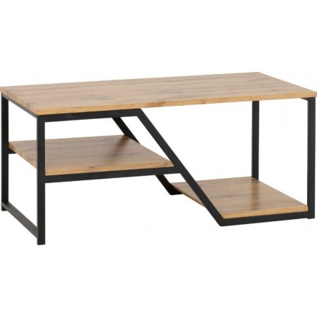 Durham Coffee Table With Light Oak Effect/Black | Furnisho