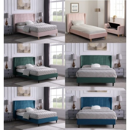 Amelia Velvet Fabric Bed | Furnisho