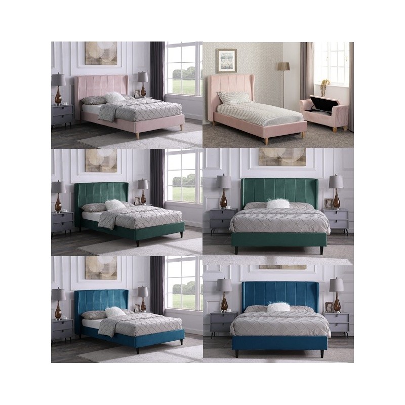 Amelia Velvet Fabric Bed | Furnisho