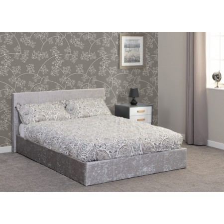 Waverley 4'6" Storage Bed With Grey Crushed Velvet | Furnisho