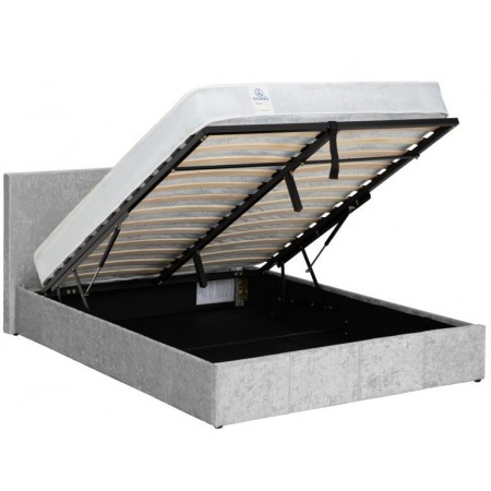 Waverley 4'6" Storage Bed With Grey Crushed Velvet | Furnisho