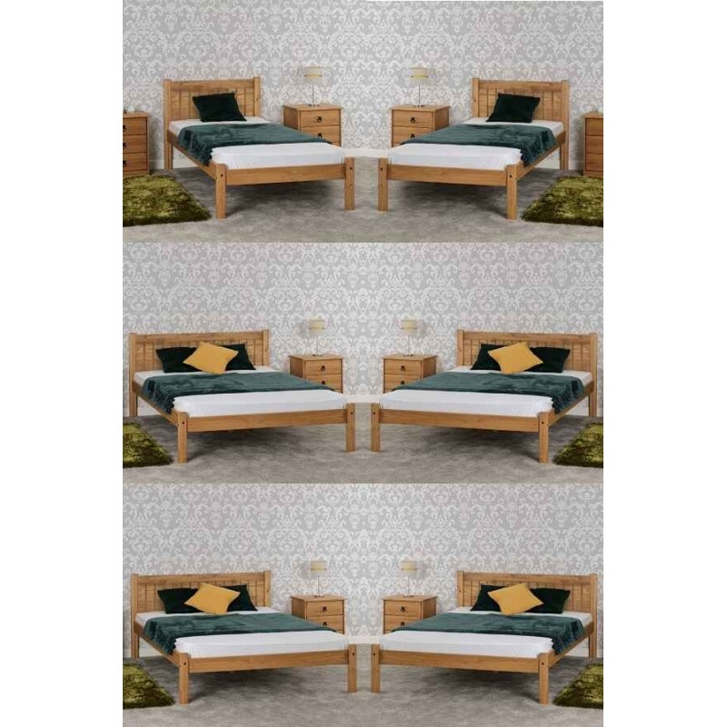 Maya  Wooden Distressed Waxed Pine Bed Frame | Furnisho