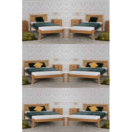 Maya  Wooden Distressed Waxed Pine Bed Frame | Furnisho