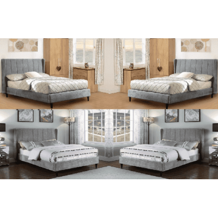 Amelia Fabric Bed Dark Grey | Furnisho