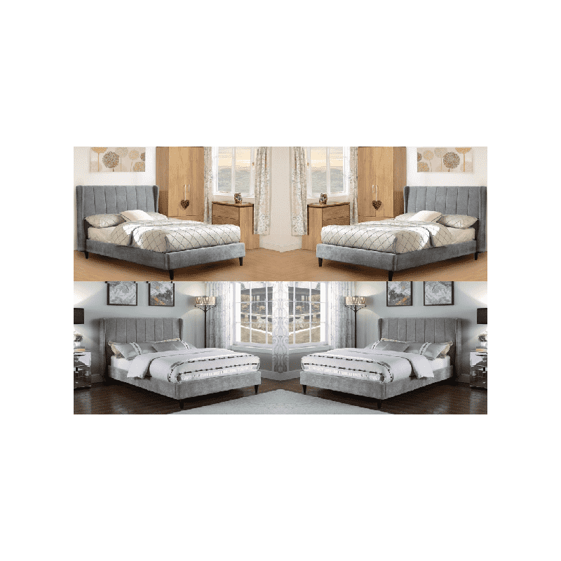 Amelia Fabric Bed Dark Grey | Furnisho