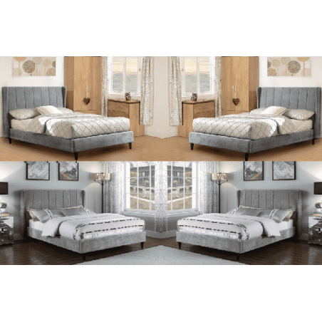 Amelia Fabric Bed Dark Grey | Furnisho