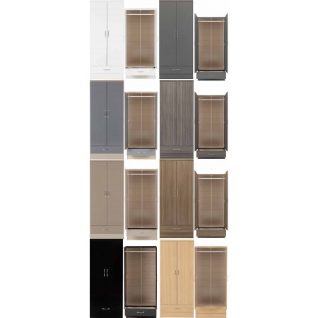 Nevada 2 Door 1 Drawer Wardrobe | Furnisho