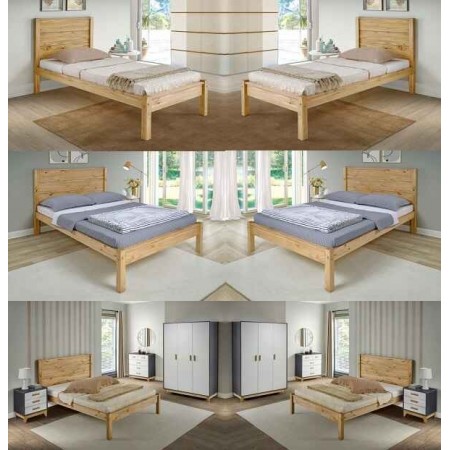 Barton Wooden Bed Frame Waxed Pine | Furnisho