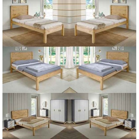 Barton Wooden Bed Frame Waxed Pine | Furnisho