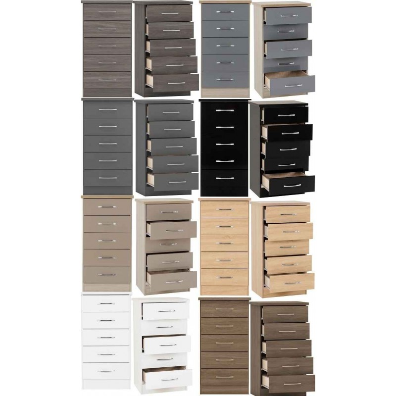 Nevada 5 Drawer Narrow Chest | Furnisho