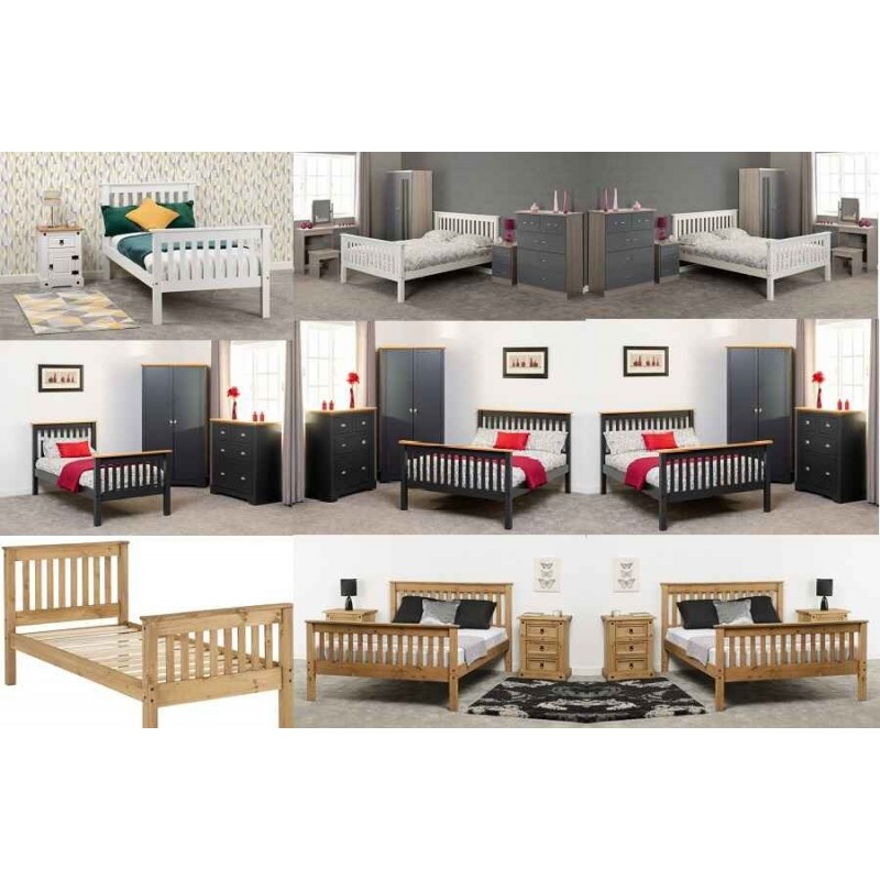 Monaco Wooden Bed Frame With High Foot End | Furnisho