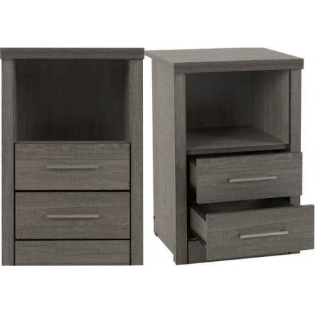 Lisbon 2 Drawer 1 Shelf Bedside Cabinet | Furnisho