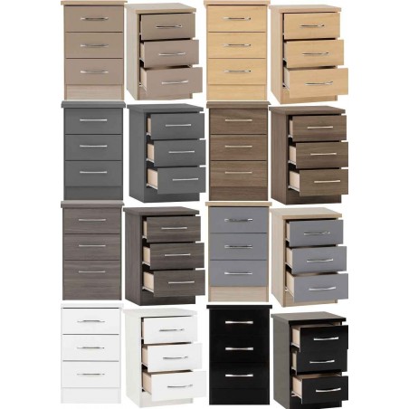Nevada 3 Drawer Bedside | Furnisho