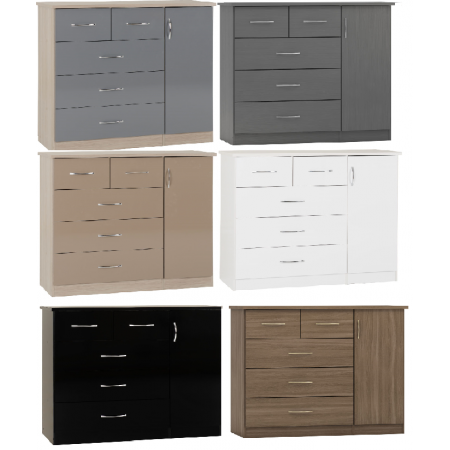 Nevada 5 Drawer Low Wardrobe | Furnisho