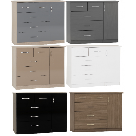 Nevada 5 Drawer Low Wardrobe | Furnisho