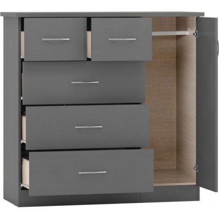Nevada 5 Drawer Low Wardrobe | Furnisho