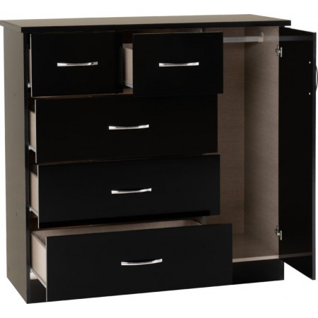 Nevada 5 Drawer Low Wardrobe | Furnisho