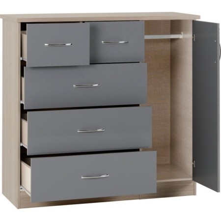 Nevada 5 Drawer Low Wardrobe | Furnisho