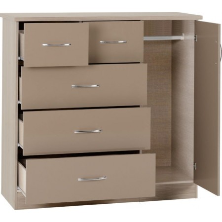 Nevada 5 Drawer Low Wardrobe | Furnisho