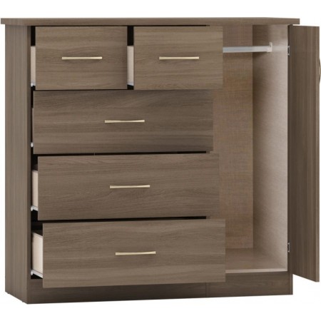 Nevada 5 Drawer Low Wardrobe | Furnisho