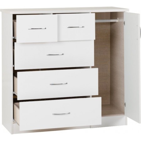 Nevada 5 Drawer Low Wardrobe | Furnisho