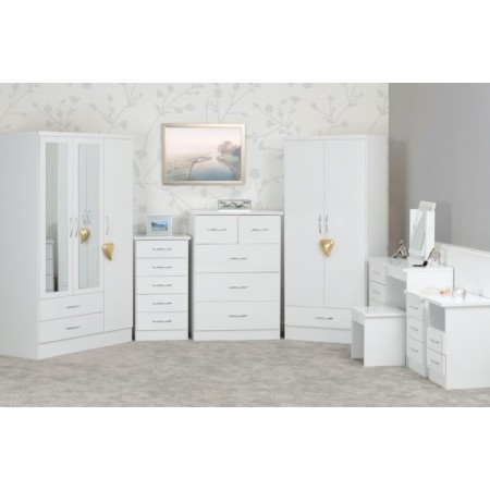 Nevada 4 Door 2 Drawer Mirrored Wardrobe | Furnisho