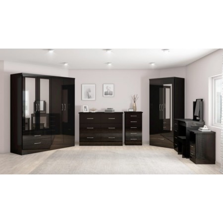 Nevada 4 Door 2 Drawer Mirrored Wardrobe | Furnisho