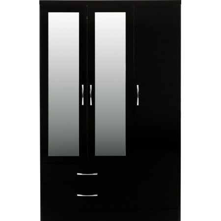 Nevada 3 Door 2 Drawer Mirrored Wardrobe | Furnisho