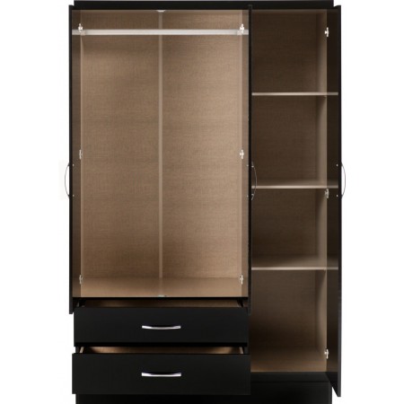Nevada 3 Door 2 Drawer Mirrored Wardrobe | Furnisho