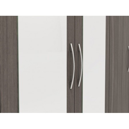 Nevada 6 Door 2 Drawers Wardrobe with Mirrors | Furnisho