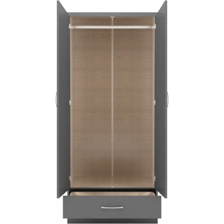 Nevada 2 Door 1 Drawer Wardrobe | Furnisho