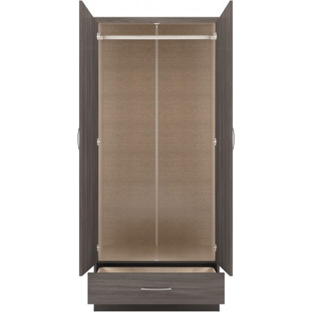 Nevada 2 Door 1 Drawer Wardrobe | Furnisho