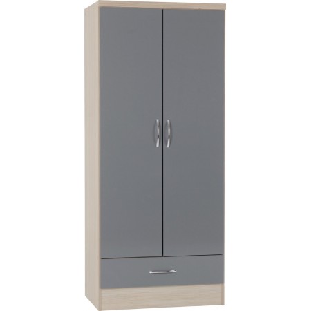 Nevada 2 Door 1 Drawer Wardrobe | Furnisho