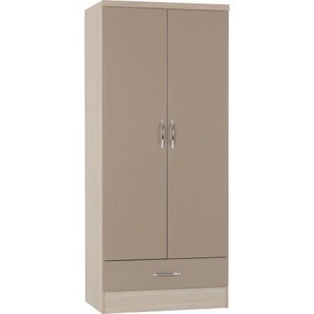 Nevada 2 Door 1 Drawer Wardrobe | Furnisho