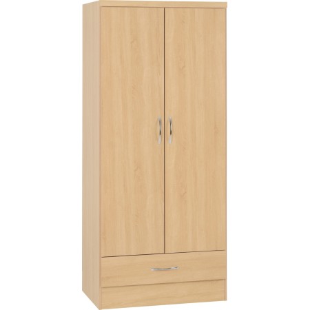 Nevada 2 Door 1 Drawer Wardrobe | Furnisho