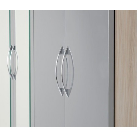 Nevada 6 Door 2 Drawers Wardrobe with Mirrors | Furnisho