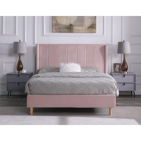 Amelia Velvet Fabric Bed | Furnisho